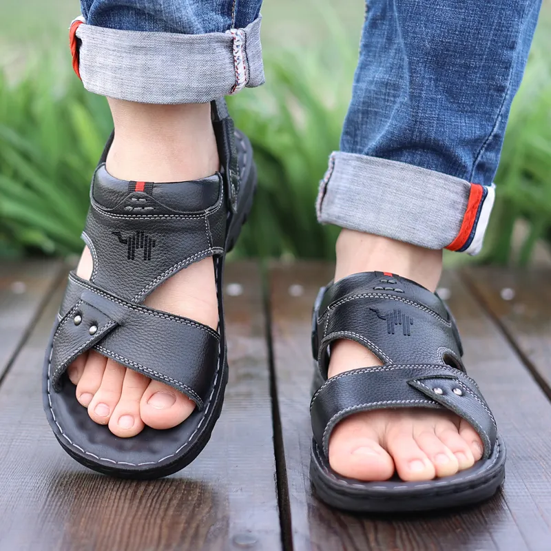 Pilot The Camel Refreshing Summer Roman Sandals Low Heel Men's-4