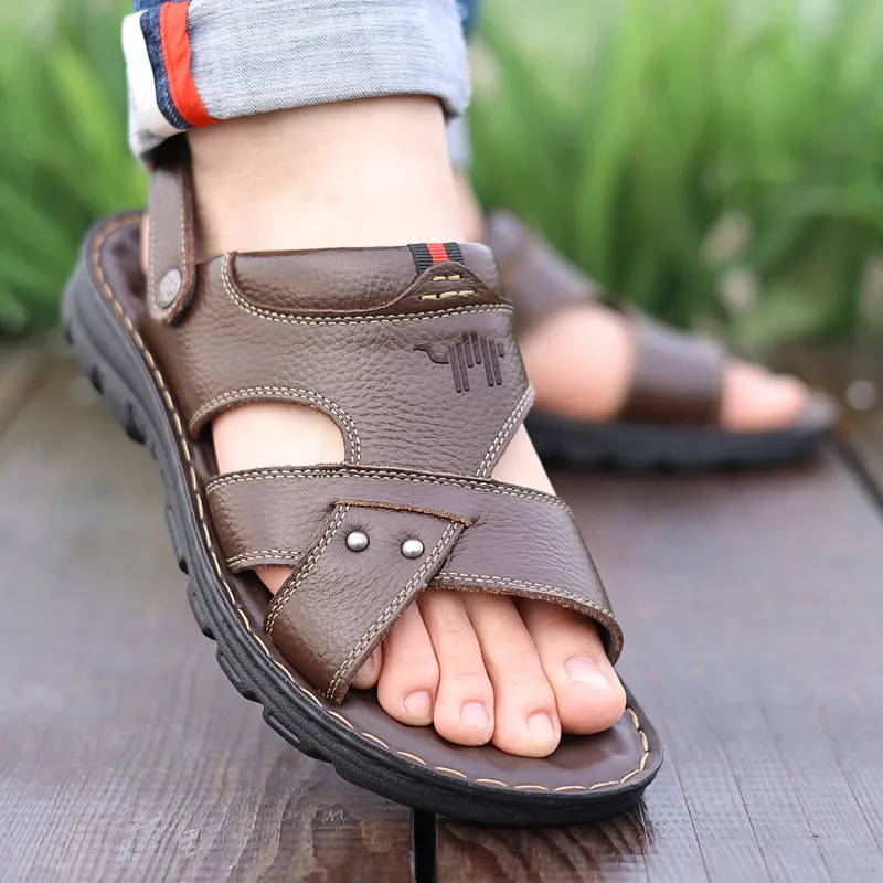 Pilot The Camel Refreshing Summer Roman Sandals Low Heel Men's-19