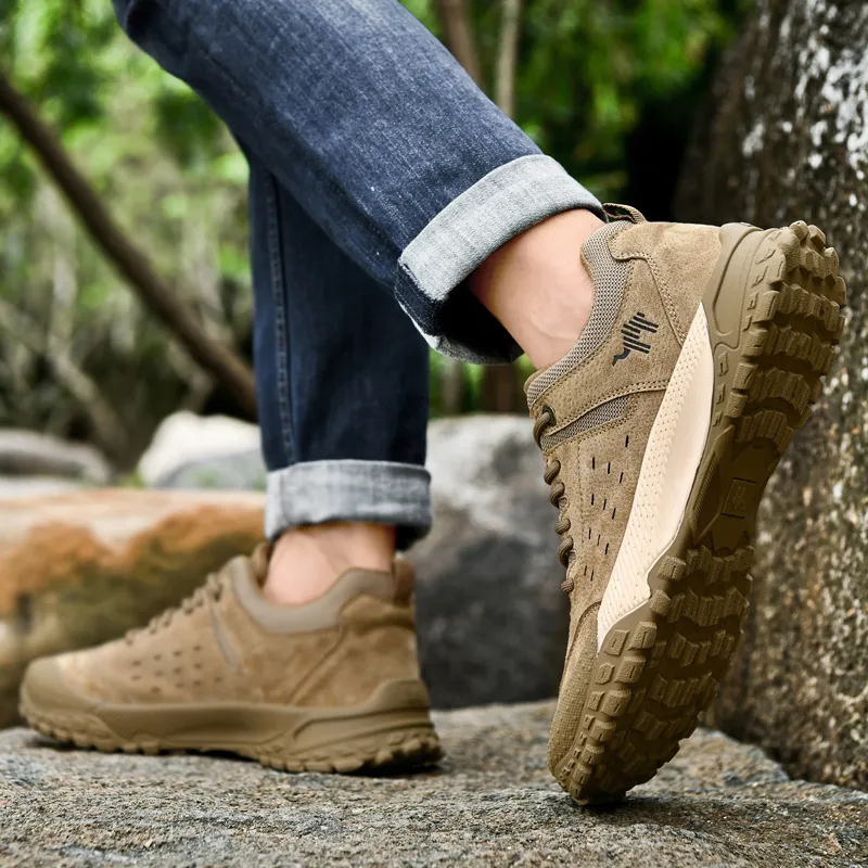 Pilot The Camel Anti-Slip And Wear-Resistant Coverage Low-Top Hiking Shoes Men's-12