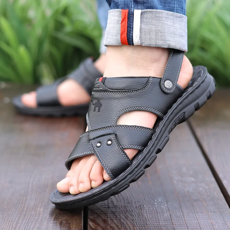 Pilot The Camel Refreshing Summer Roman Sandals Low Heel Men's-7