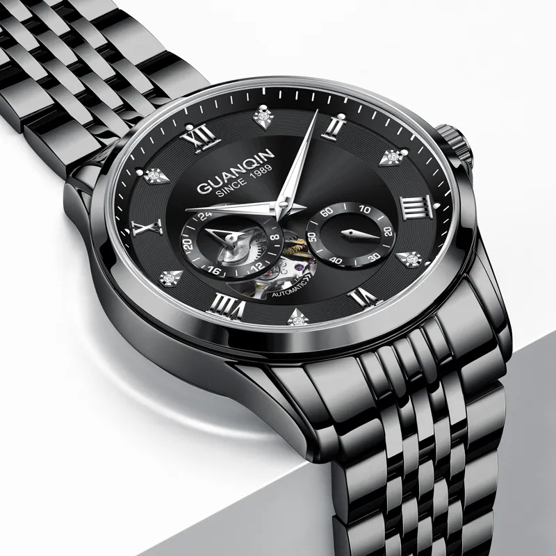 GUANQIN Super Player Collection Mechanical Movement Steel Strap Watch Men's Watches White Dial-26