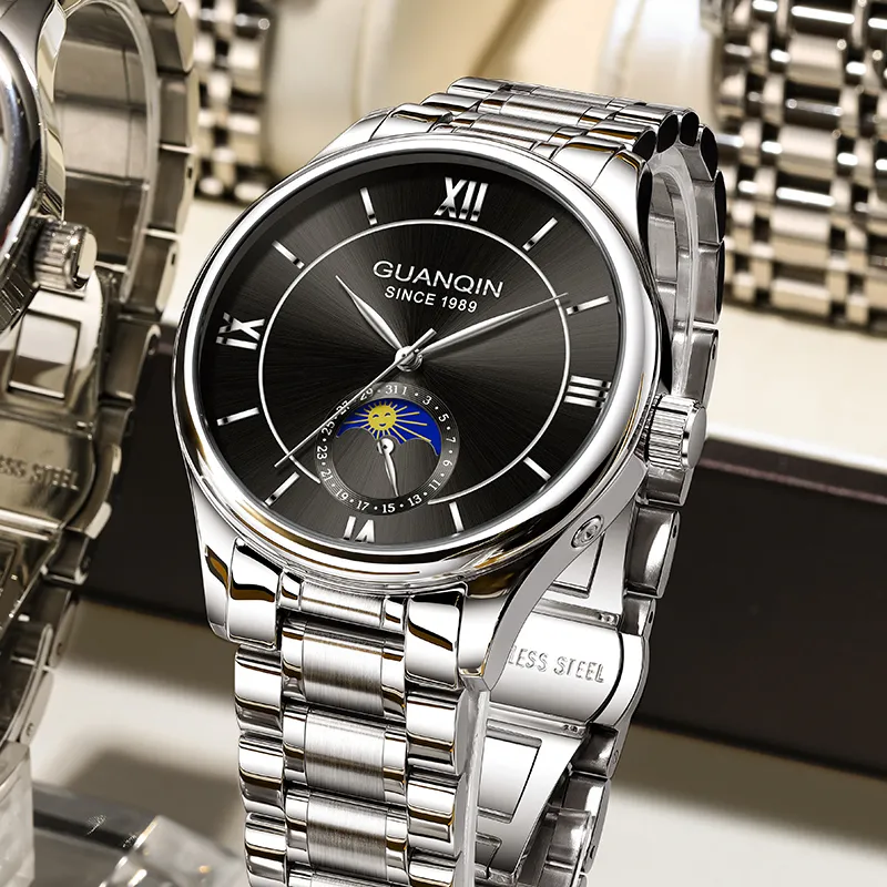 GUANQIN Master Collection Mechanical Movement Stainless Steel Watchband Watch Men's Watches White Dial-15