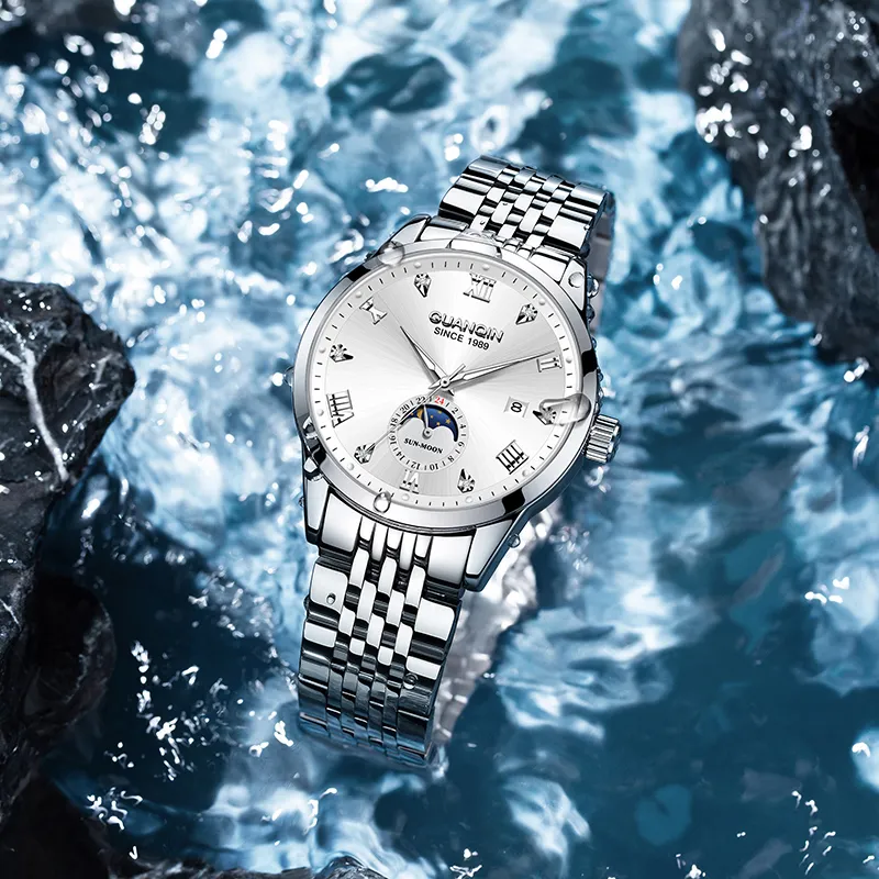 GUANQIN Master Collection Automatic Mechanical Movement Stainless Steel Watchband Watch Men's Watches Gray Dial-10
