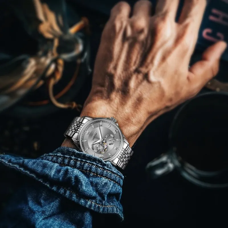 GUANQIN Super Player Collection Mechanical Movement Steel Strap Watch Men's Watches White Dial-17