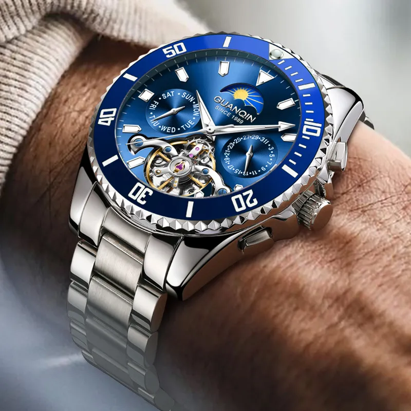 GUANQIN Submariner Collection Automatic Mechanical Movement Stainless Steel Watchband Watch Men's Watches Green Dial-12