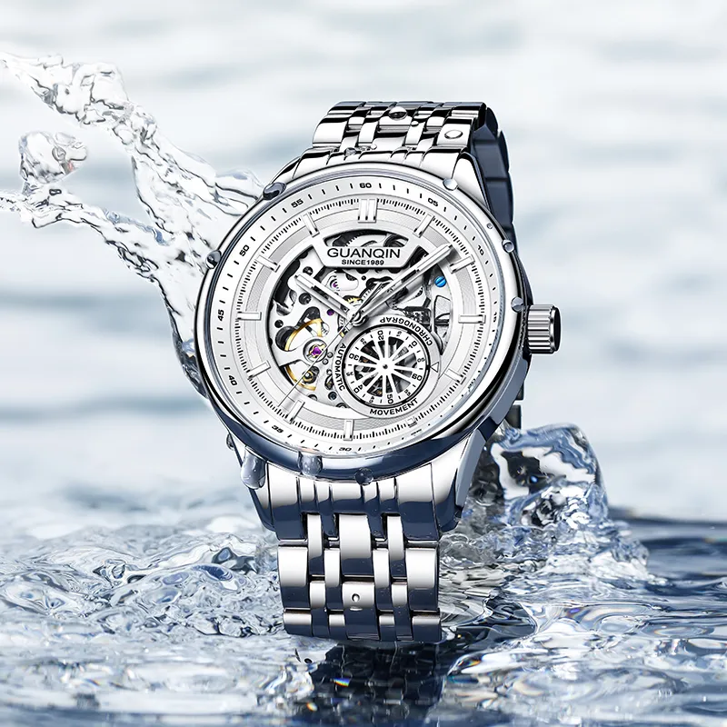 GUANQIN Spacetime Shuttle Automatic Mechanical Movement Stainless Steel Watchband Watch Men's Watches Blue Dial-12