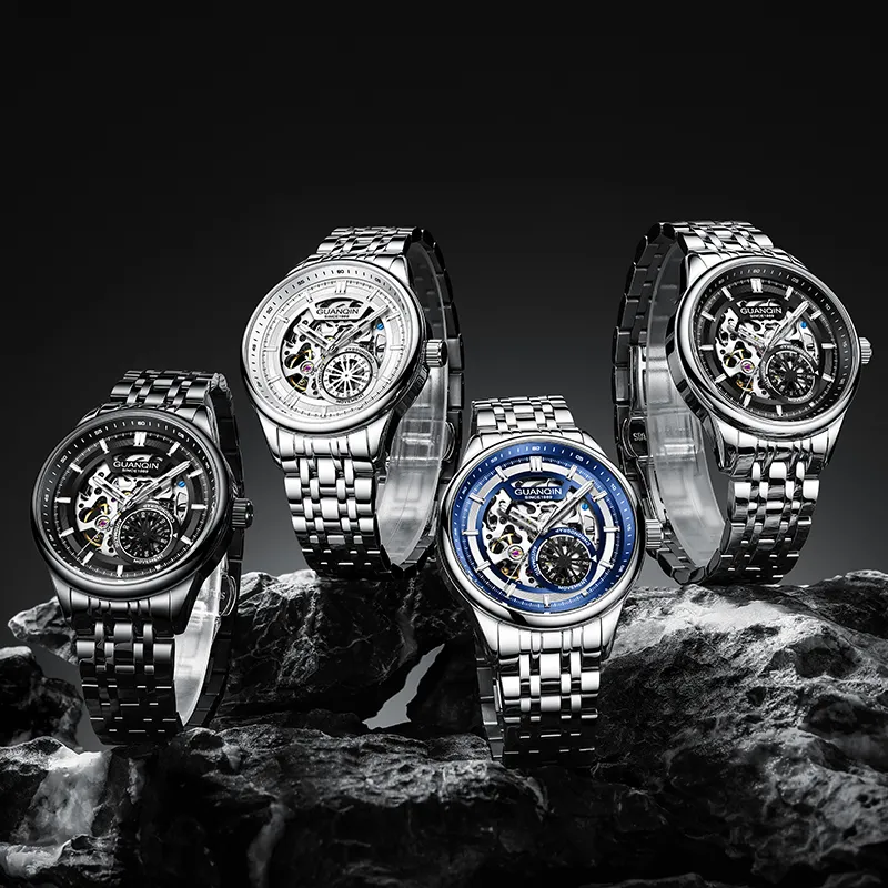 GUANQIN Spacetime Shuttle Automatic Mechanical Movement Stainless Steel Watchband Watch Men's Watches Blue Dial-21
