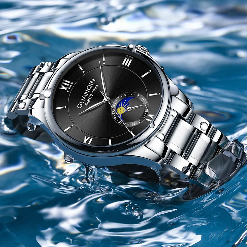 GUANQIN Master Collection Mechanical Movement Stainless Steel Watchband Watch Men's Watches White Dial-13