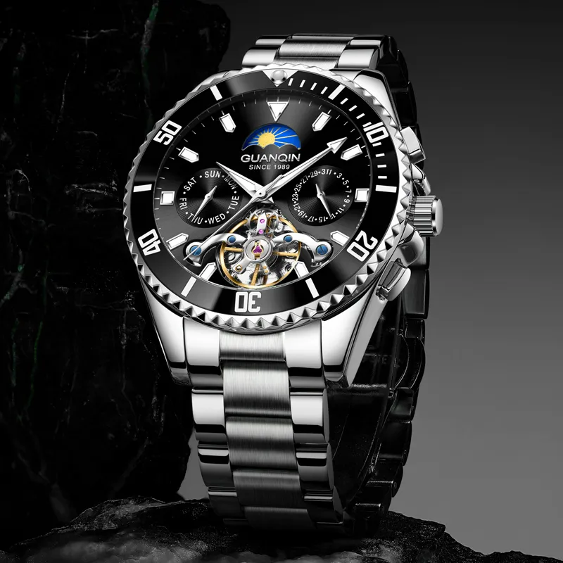 GUANQIN Submariner Collection Automatic Mechanical Movement Stainless Steel Watchband Watch Men's Watches Green Dial-17