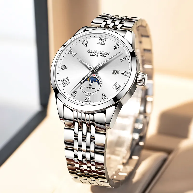GUANQIN Master Collection Automatic Mechanical Movement Stainless Steel Watchband Watch Men's Watches Gray Dial-7
