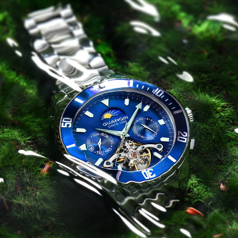 GUANQIN Submariner Collection Automatic Mechanical Movement Stainless Steel Watchband Watch Men's Watches Green Dial-13