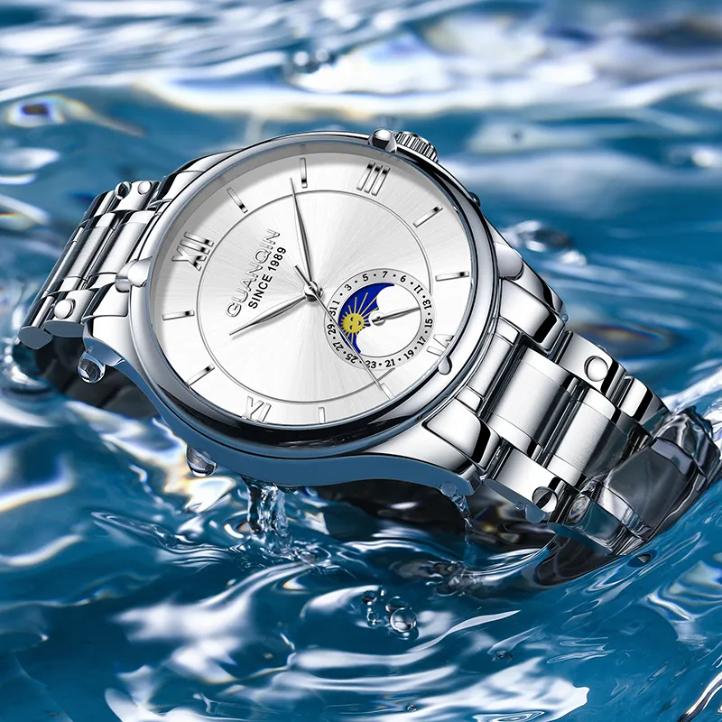 GUANQIN Master Collection Mechanical Movement Stainless Steel Watchband Watch Men's Watches White Dial-7