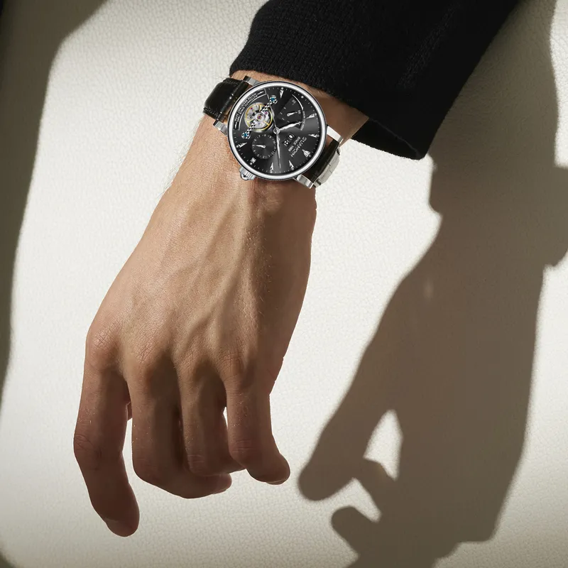 GUANQIN Collection Automatic Mechanical Movement Cow Leather Strap Watch Men's Watches Gray Dial-5