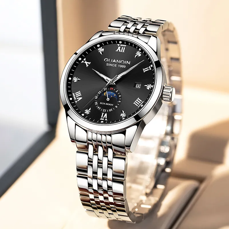 GUANQIN Master Collection Automatic Mechanical Movement Stainless Steel Watchband Watch Men's Watches Gray Dial-13