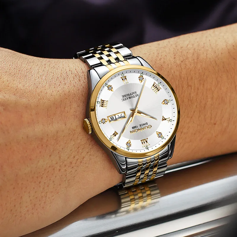 GUANQIN Automatic Mechanical Movement Stainless Steel Strap Watch Men's Watches Gray Dial-18