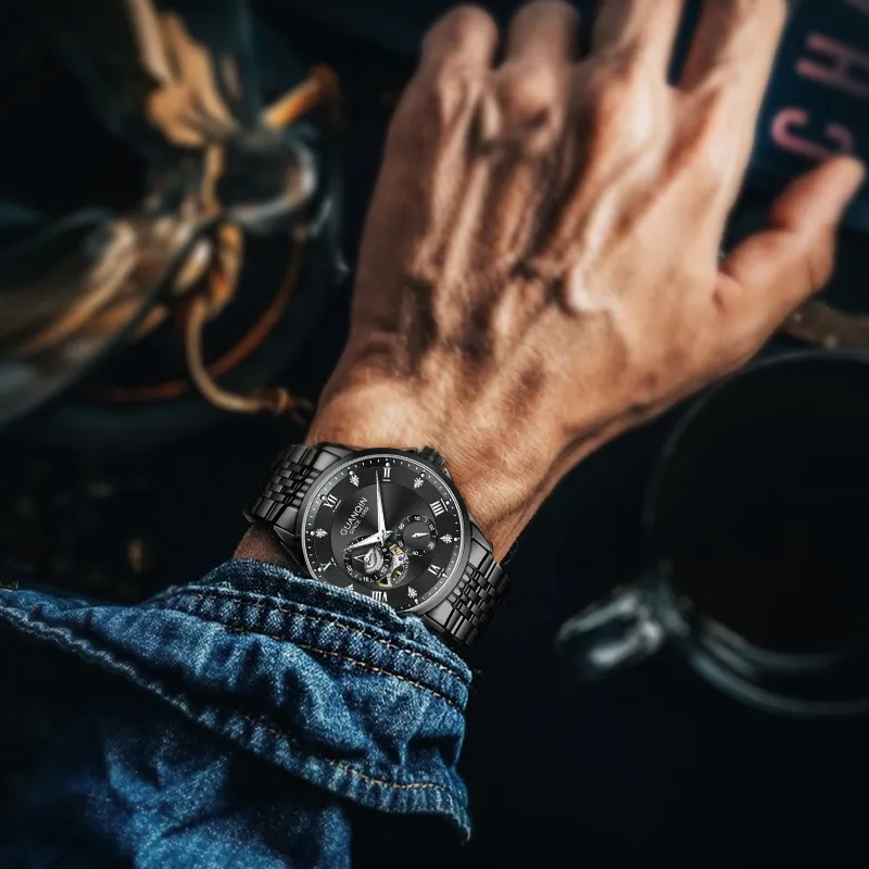 GUANQIN Super Player Collection Mechanical Movement Steel Strap Watch Men's Watches White Dial-28