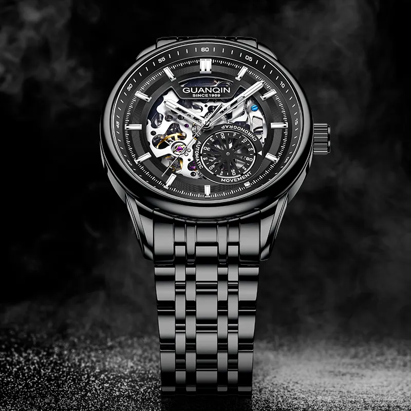 GUANQIN Spacetime Shuttle Automatic Mechanical Movement Stainless Steel Watchband Watch Men's Watches Blue Dial-27