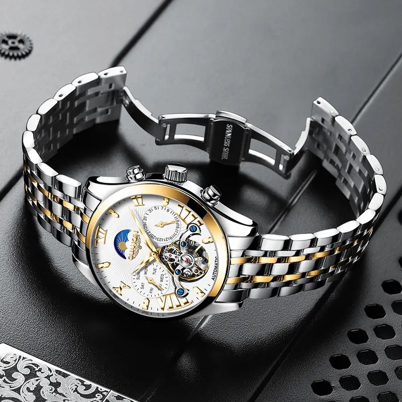 GUANQIN Ruidong Collection Automatic Mechanical Movement Steel Strap Watch Men's Watches White Dial-31