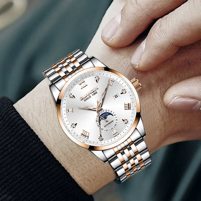 GUANQIN Master Collection Automatic Mechanical Movement Stainless Steel Watchband Watch Men's Watches Gray Dial-20