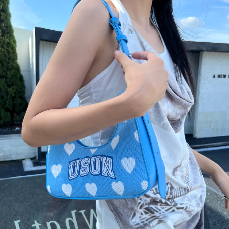 Usual Unusual Polyester With PU Shoulder Bag, Handbag, Shoulder Bag Women's Sky Blue-1