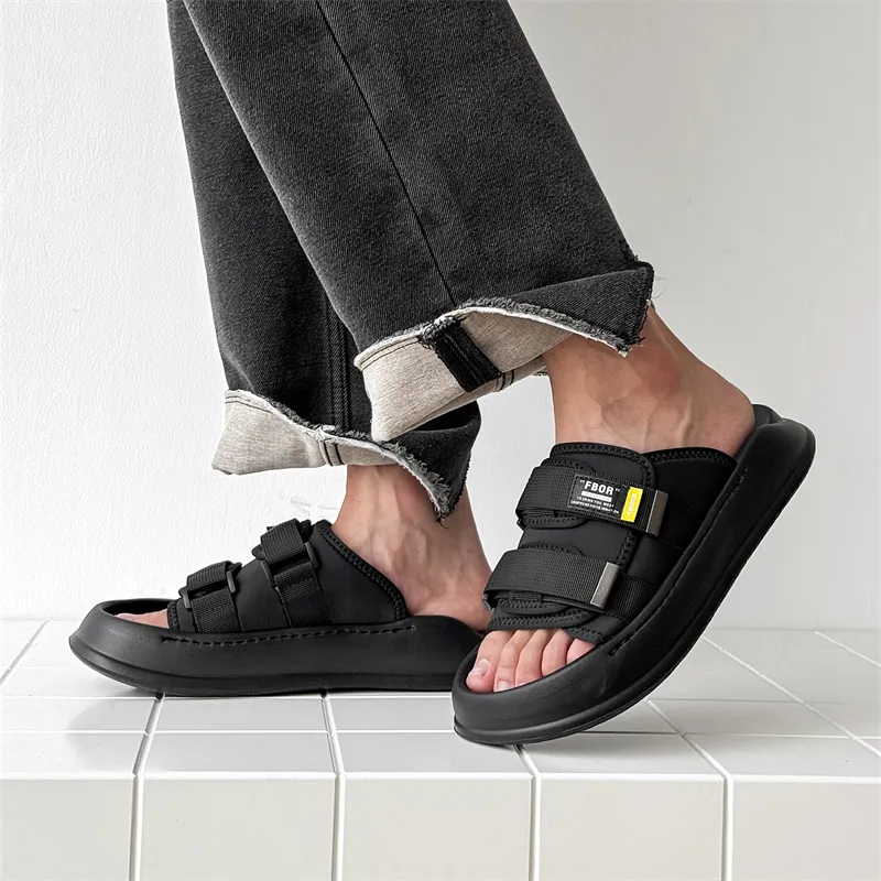 Year By Year Stitching Slip Resistant Abrasion Resistant Slide Slippers Men's-5