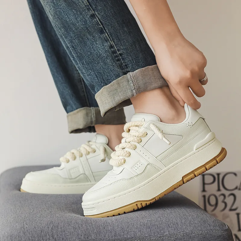 Year By Year Low Top Skateboard Shoes Men's White-9