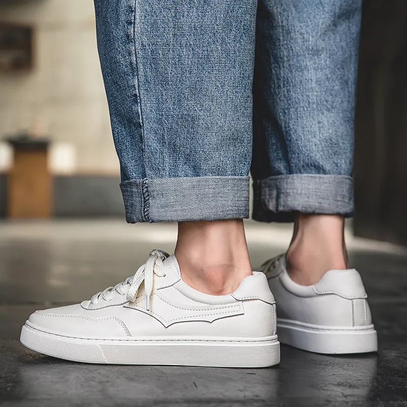 Year By Year Breathable And Wear resistant Low Top Skateboard Shoes Men's White-16