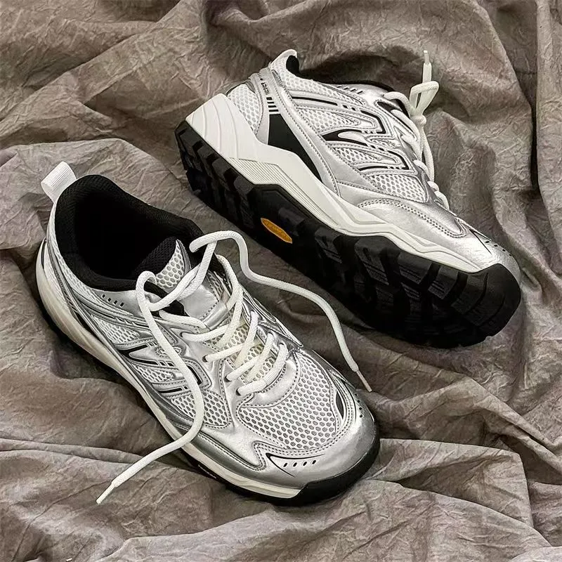 Year By Year Low Top Chunky Sneakers Unisex Gray-4