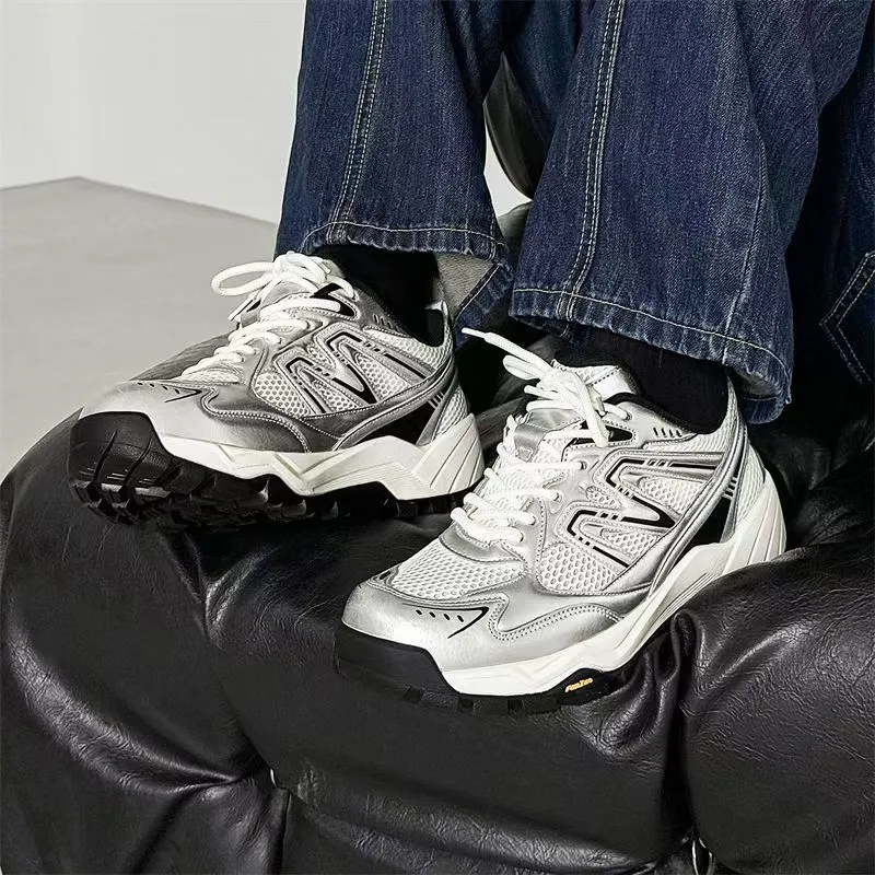 Year By Year Low Top Chunky Sneakers Unisex Gray-2