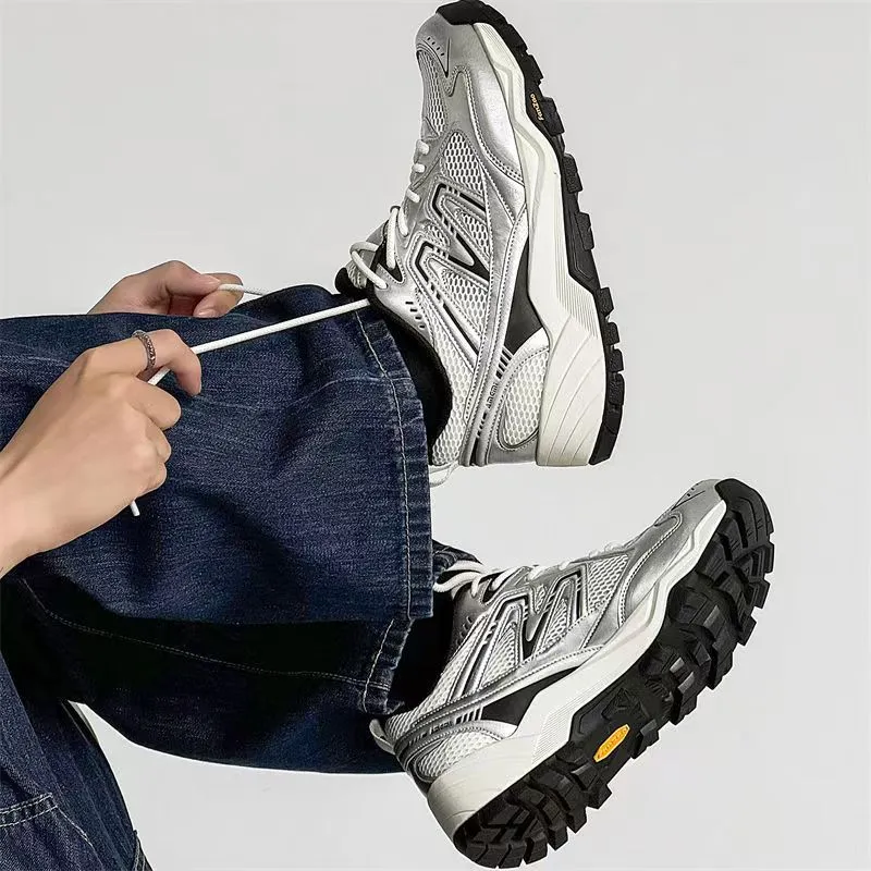 Year By Year Low Top Chunky Sneakers Unisex Gray-3