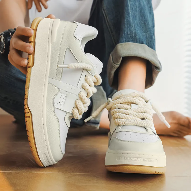 Year By Year Low Top Skateboard Shoes Men's White-5