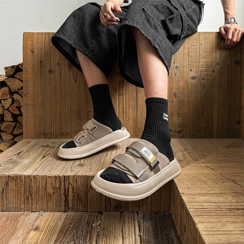 Year By Year Stitching Slip Resistant Abrasion Resistant Slide Slippers Men's-11