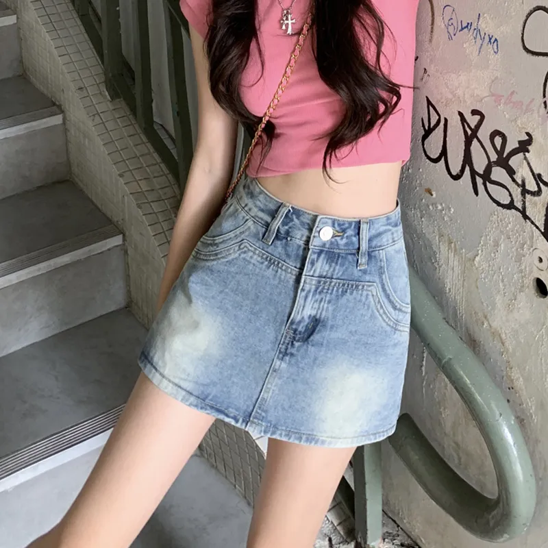 MJB Denim Short Skirts Women's Nostalgic Blue-1