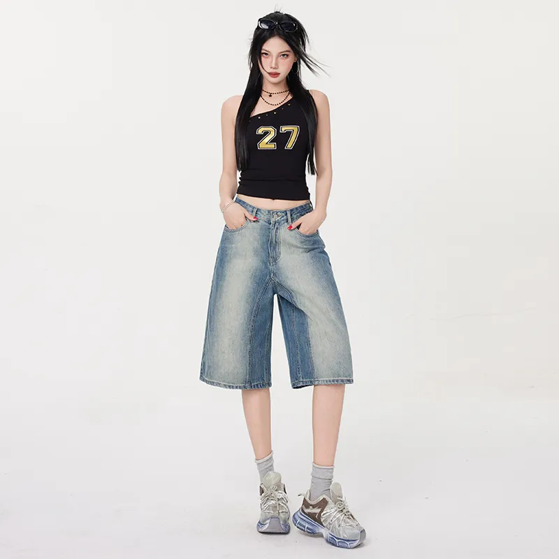 MJB Denim Shorts Women's Washed Blue-3