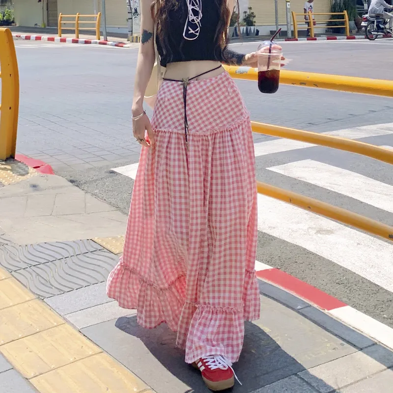 MJB Casual Long Skirts Women's Red-2
