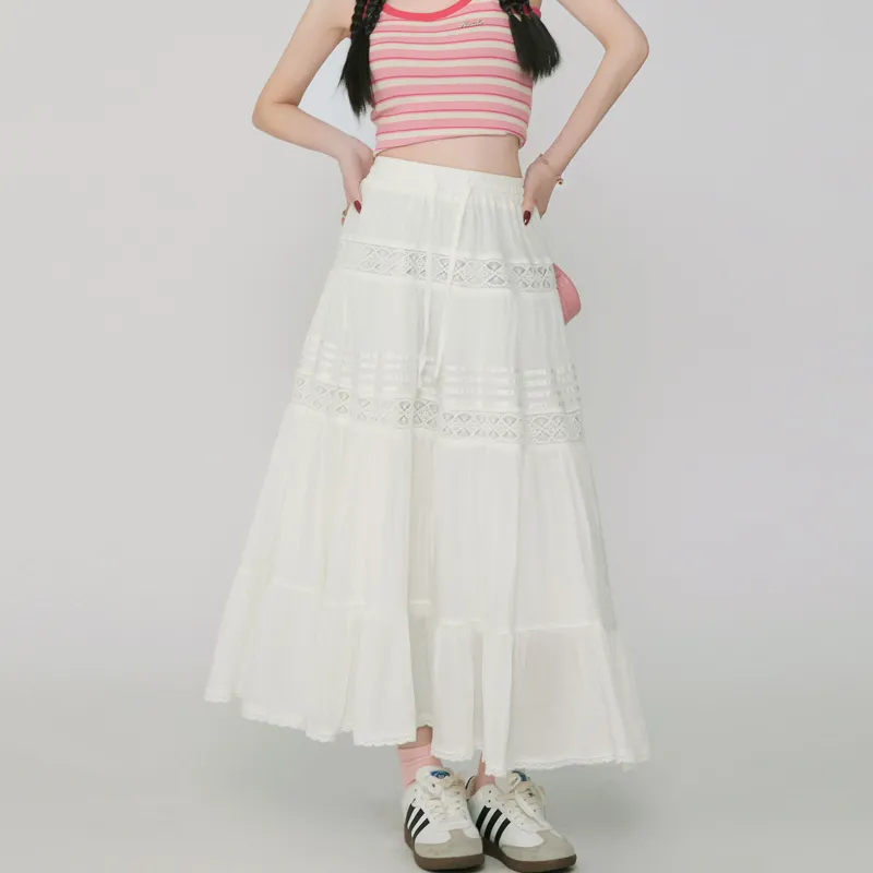 MJB Casual Long Skirts Women's White-2