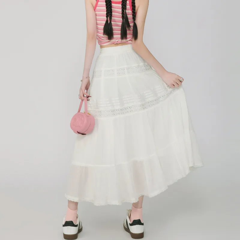 MJB Casual Long Skirts Women's White-5