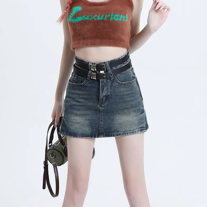 MJB Denim Short Skirts Women's Blue-4