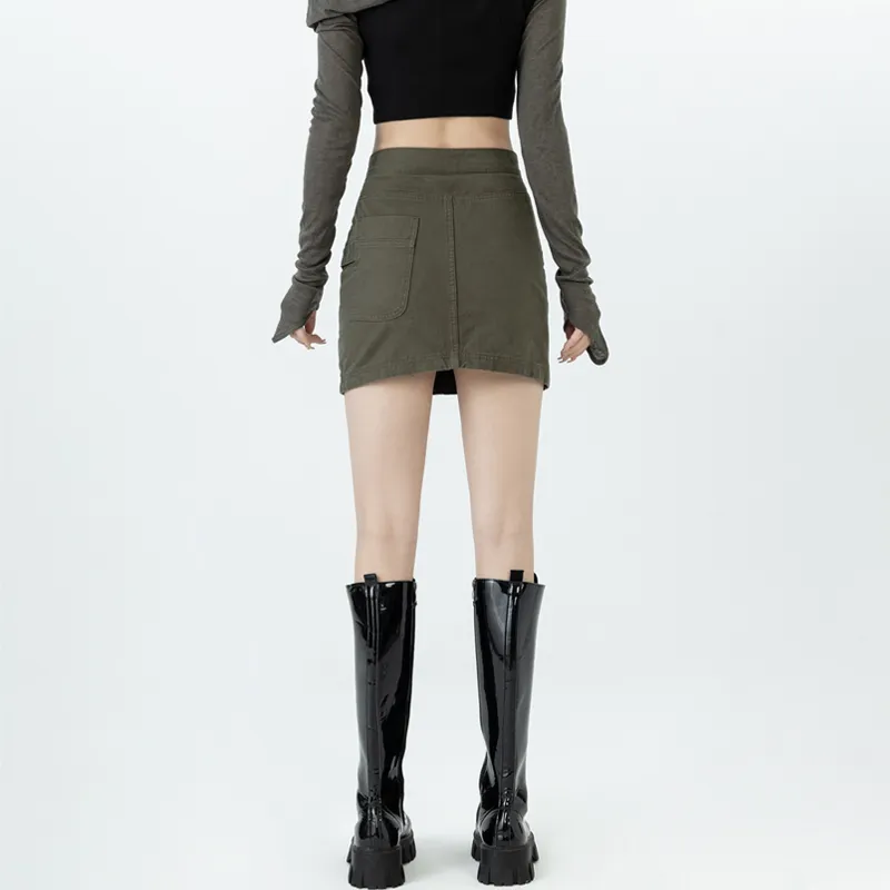 MJB Cargo Short Skirts Women's Gray Green-4