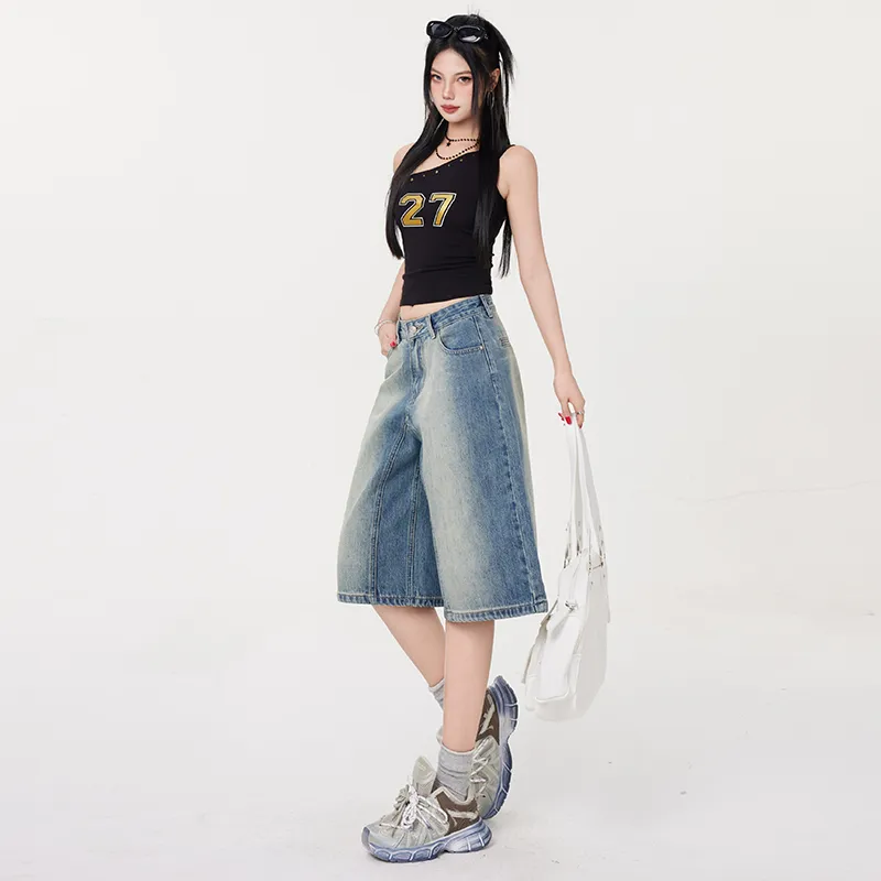 MJB Denim Shorts Women's Washed Blue-5