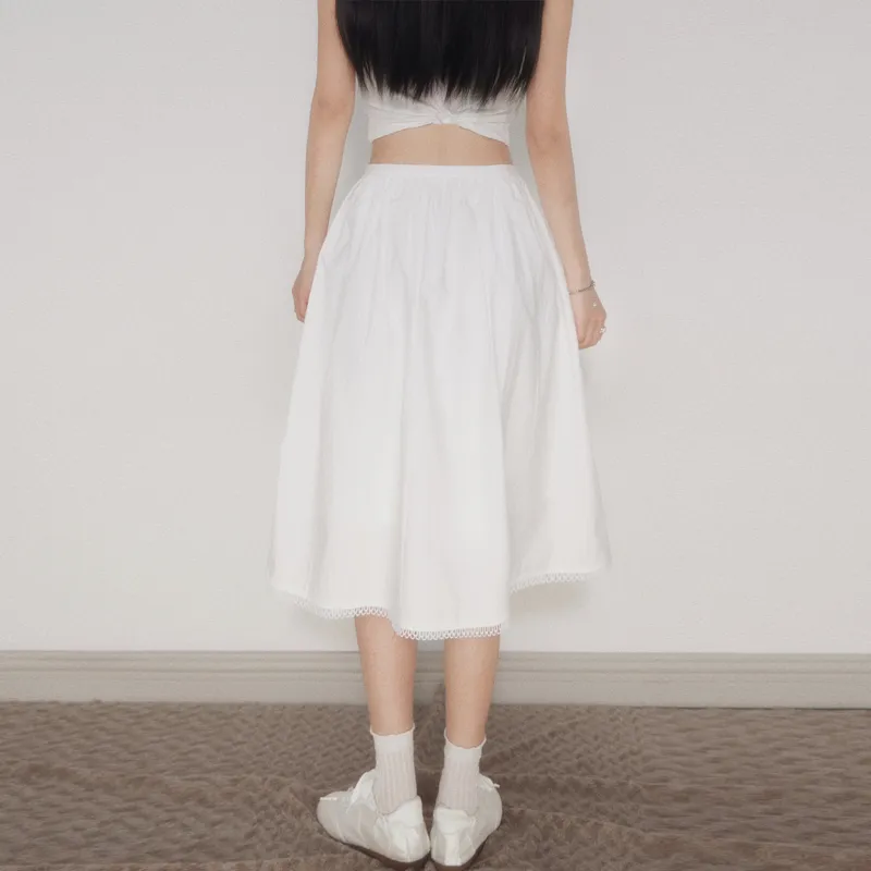 MJB Casual Long Skirts Women's White-4