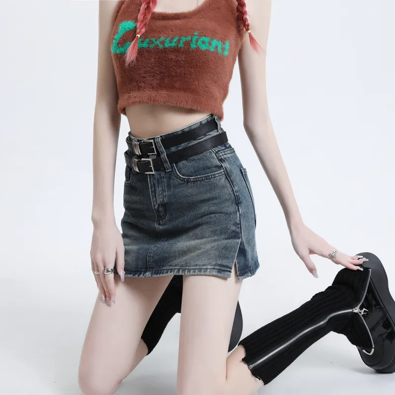 MJB Denim Short Skirts Women's Blue-3