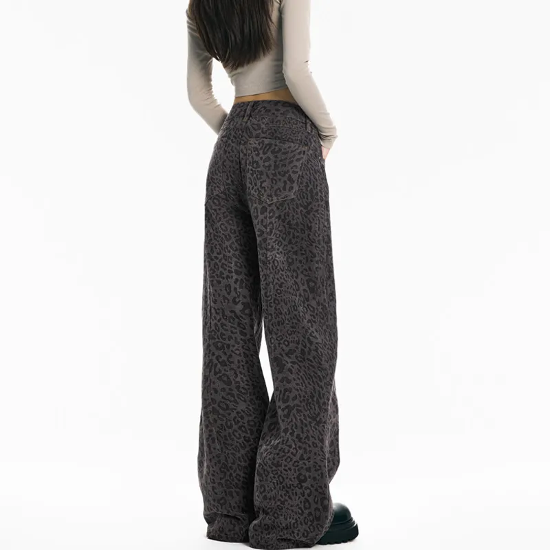 MJB Jeans Women's Black Gray Leopard Print-4