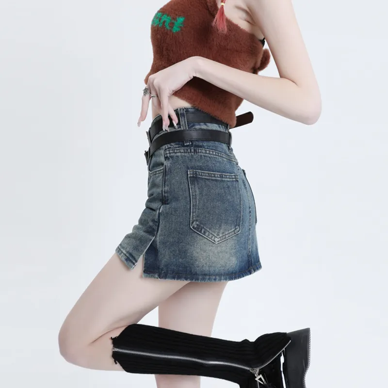 MJB Denim Short Skirts Women's Blue-5