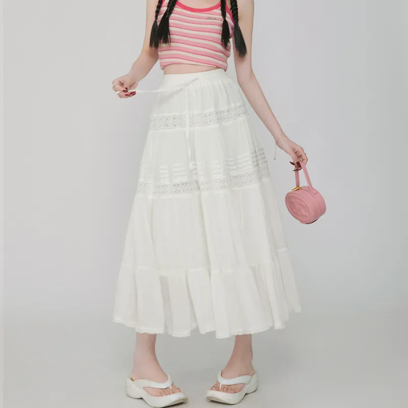 MJB Casual Long Skirts Women's White-6
