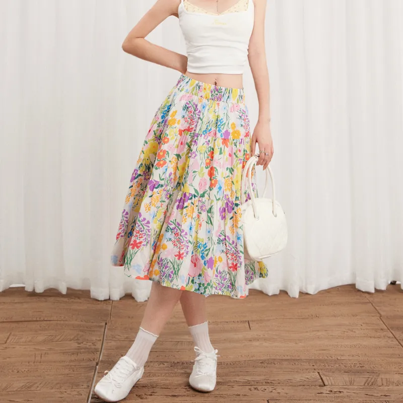 MJB Casual Long Skirts Women's Yellow-5