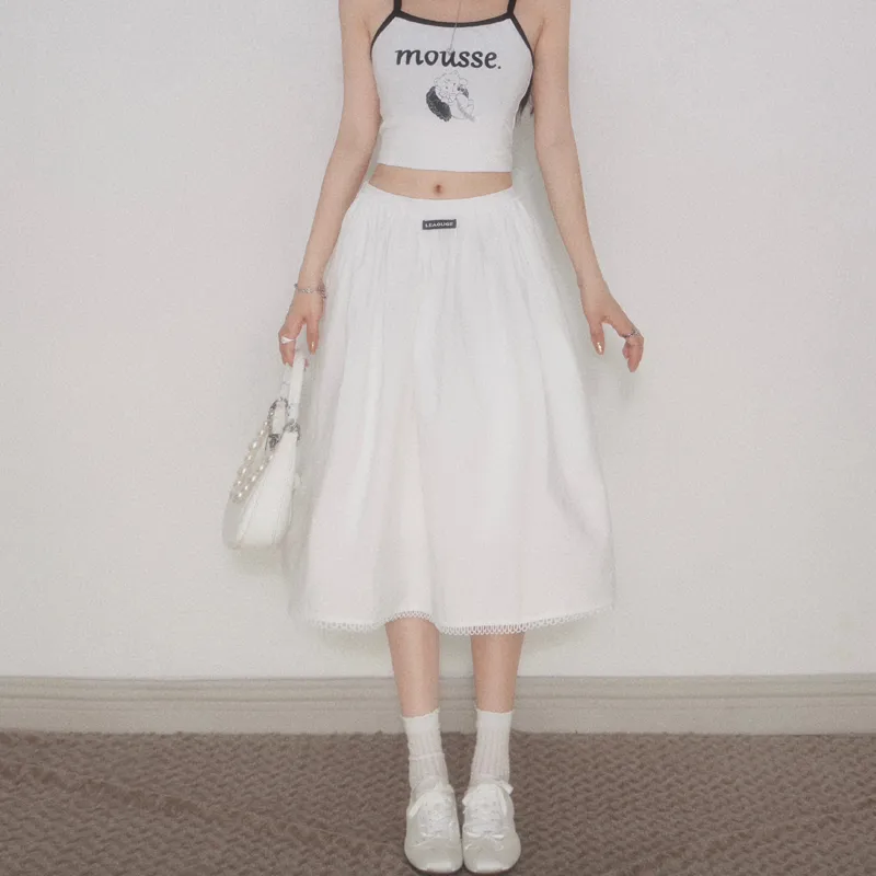 MJB Casual Long Skirts Women's White-2