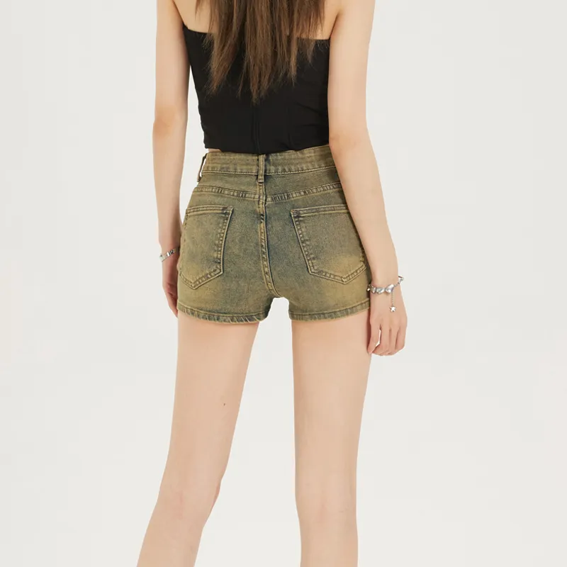 MJB Denim Shorts Women's Yellow Mud-4