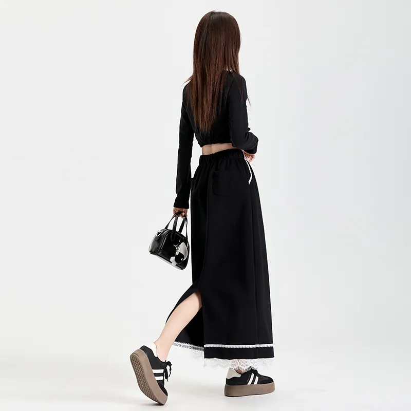 MJB Casual Long Skirts Women's Black-2