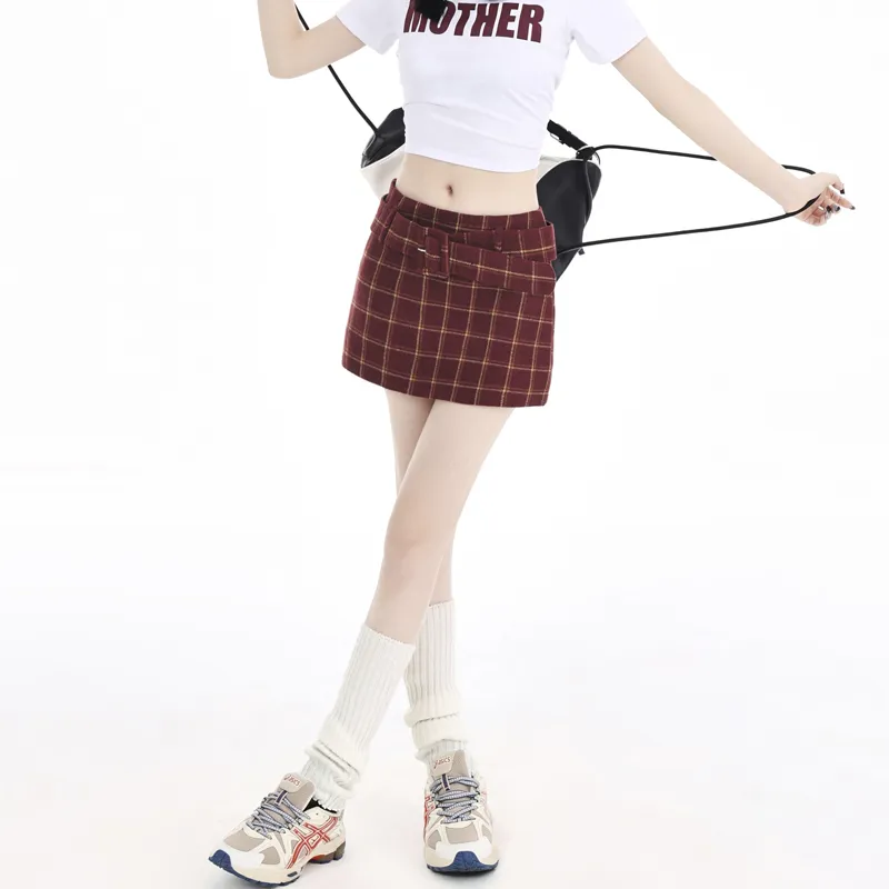 MJB Casual Short Skirts Women's Red-5